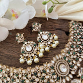 Bridal Green White Victorian Diamond Choker-Pearl-VV1678